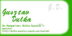 gusztav dulka business card